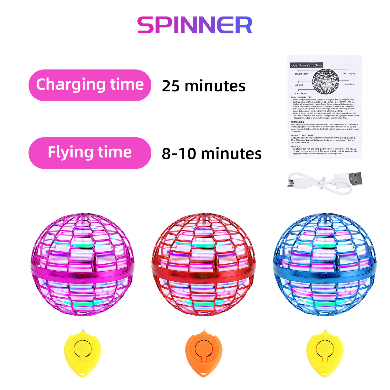 Flying Orb Ball Boomerang Spin - Drone Beacon Light recension och pris